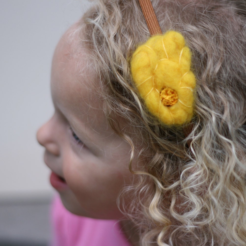 Lauren Yellow Flower Felt Headband