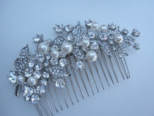 Bridal headpieces,wedding hair comb pearl,bridal comb.wedding hair accessories,bridal hair comb crystal and pearl,wedding hair comb