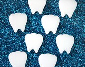 8 x Laser cut acrylic tooth cabochons