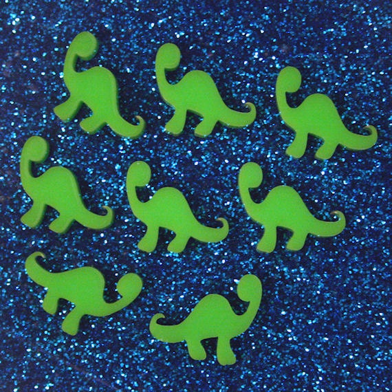 8 x Laser cut acrylic dinosaur cabochons