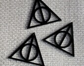 3 x laser cut acrylic Deathly Hallows charms