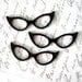 3 x Laser cut acrylic 50s retro glasses pendants - any colour