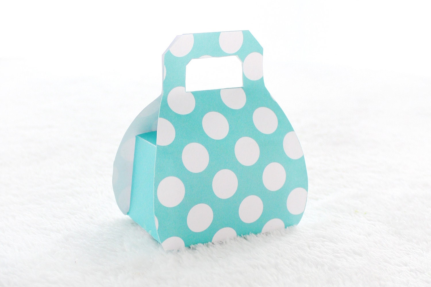 Posh Dots White on Robin Egg Blue Purse Box Print as many as you want