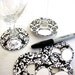 Printable Paper Bold Damask Wine Glass Slipper Name Card Tag