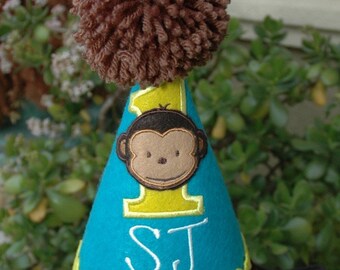 1st Birthday Party Hat Mod Monkey or have me custom make a hat to match your party theme