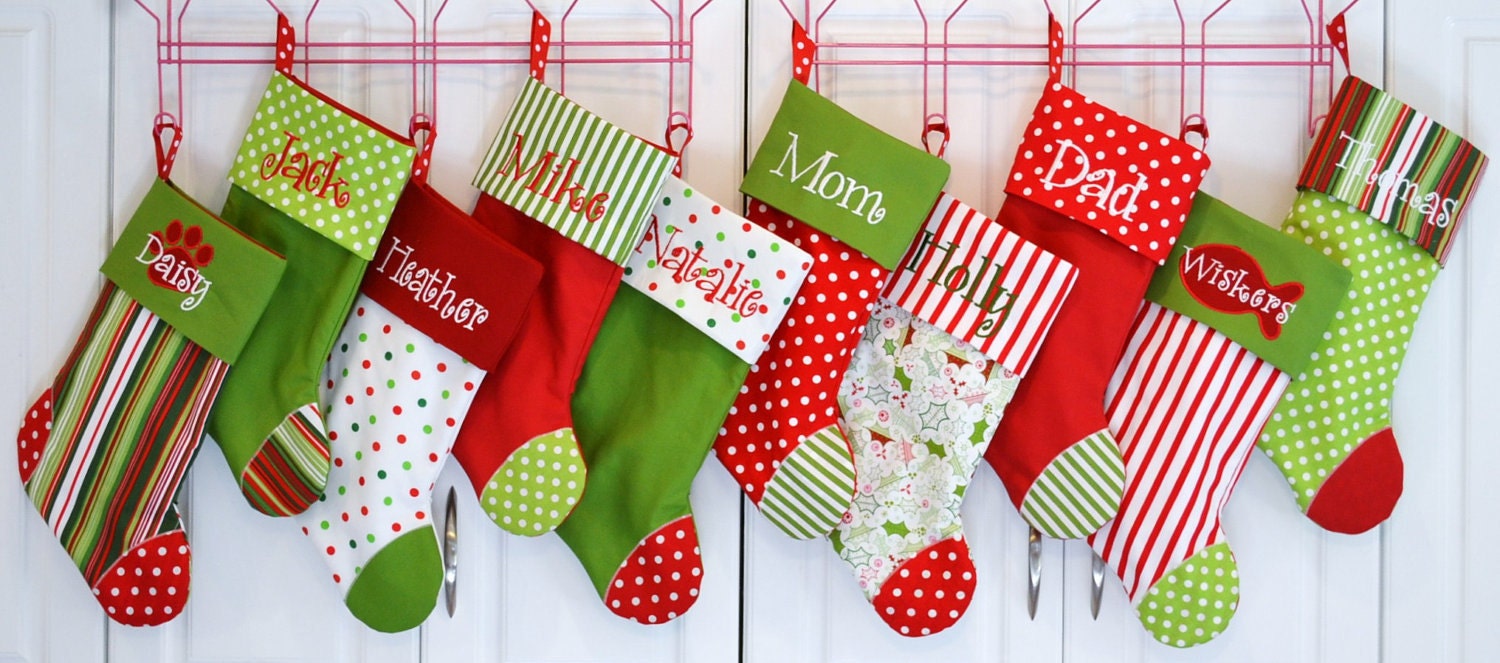 Christmas Stocking - Choose your color combo and Personalization-