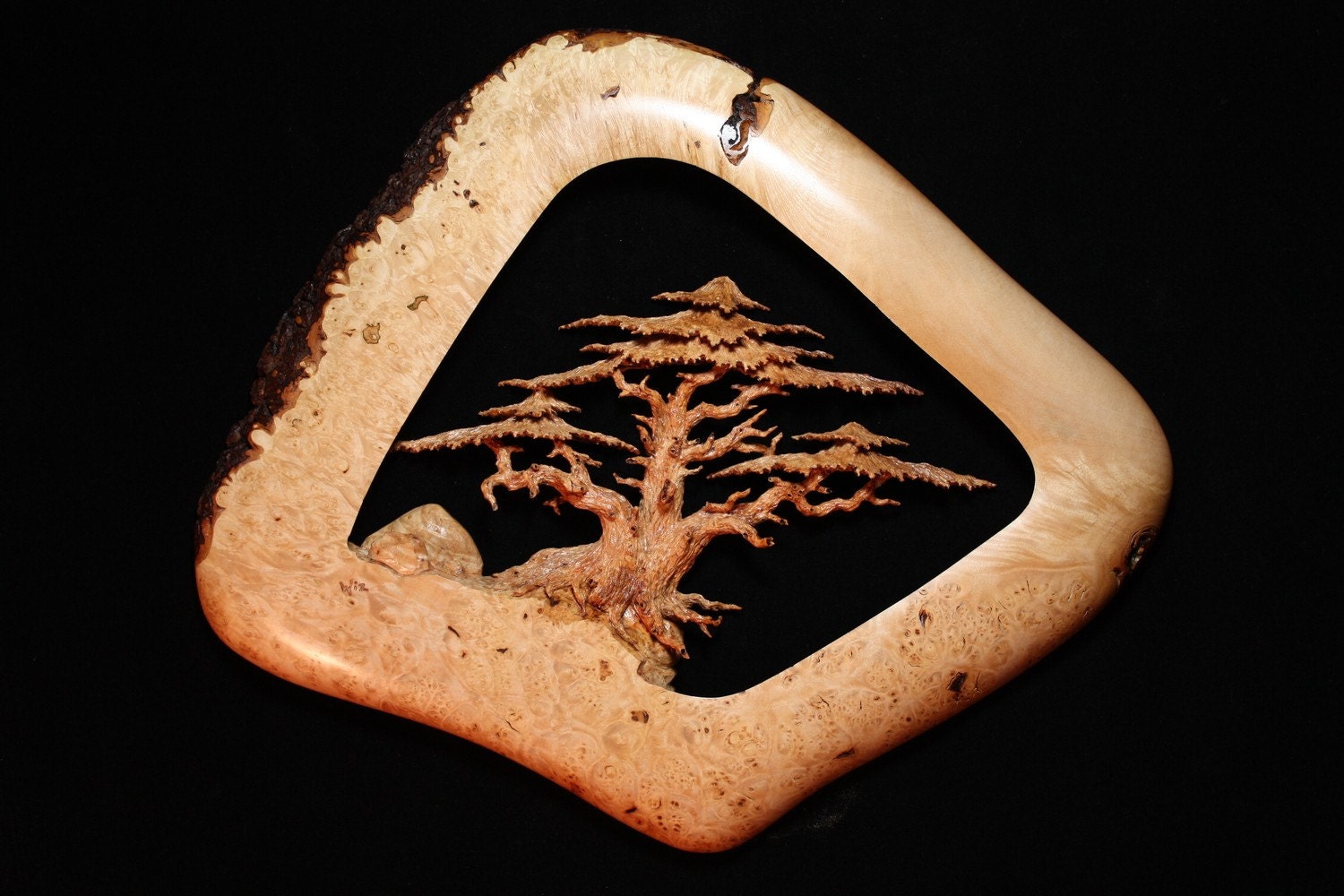 Wedding Gift, Wood Carving of a Cypress Tree  carved in Burl by Gary Wiz Burns