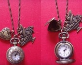 stunning new collection fruit heart locket mini pocket watch necklace with gift box