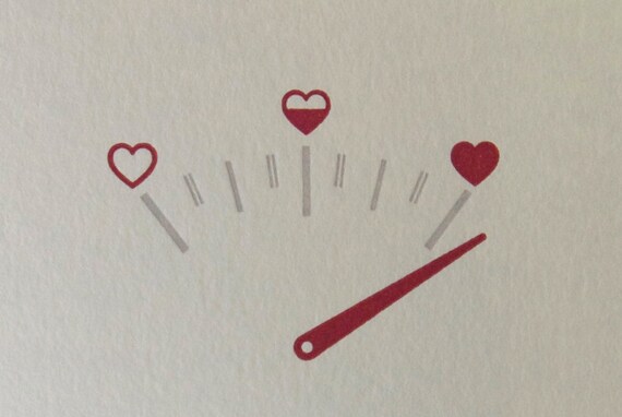 Heart-o-meter Letterpress card by The Permanent Collection