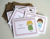 Birthday Cards Tiny Cupcake Girl Sweetest Birthday - Set of 6 with envelopes