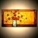 Original Modern Abstract  Floral Painting red puppies by Henry Parsinia large 48x24
