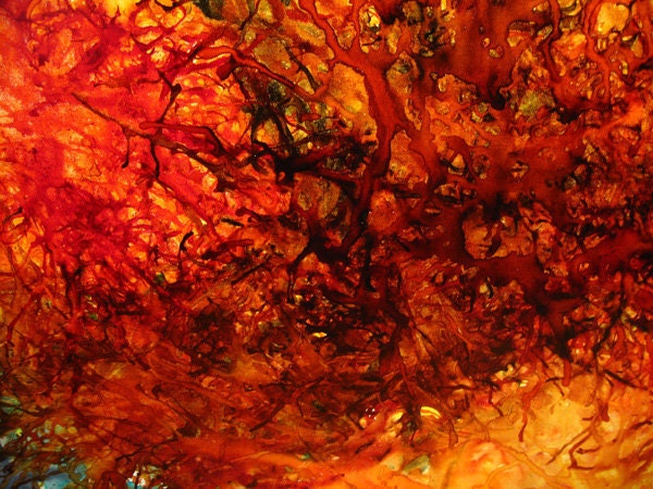 Modern Abstract, Original Abstract painting, Contemporary red Fine Art by Henry Parsinia Large 48x24