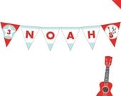 Rock Star party - Personalized DIY printable pennant banner