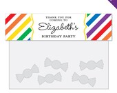 Rainbow party - Personalized DIY printable treat bag label