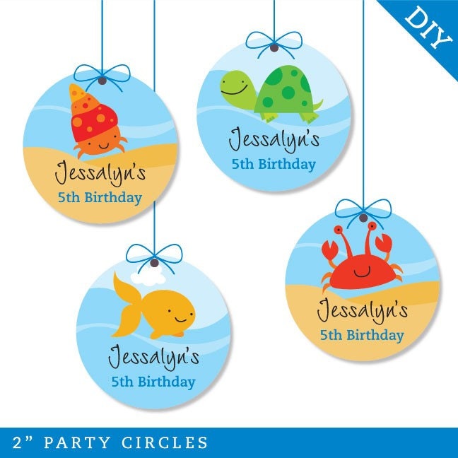 Under the Sea party - Personalized DIY printable party circles Il_170x135