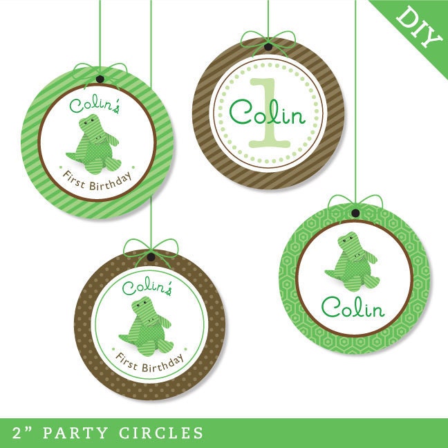 Alligator party - Personalized DIY printable party circles
