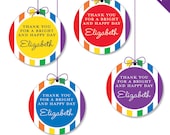 Rainbow party - Personalized DIY printable favor circles