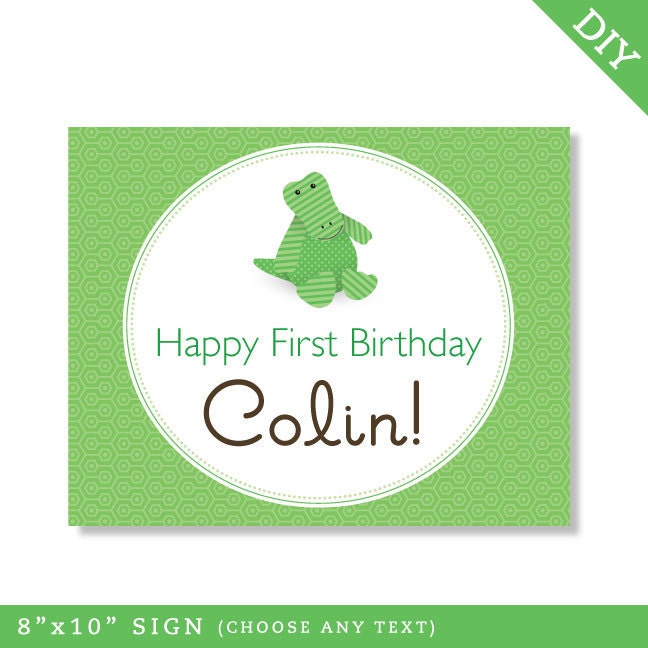 Alligator party - Personalized DIY printable sign