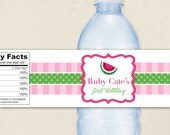 Watermelon party - Personalized water bottle labels - Set of 15