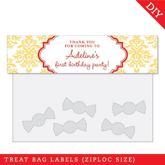 Design it yourself - Toile - Personalized DIY printable treat bag label - Choose your own font and colors Il_570xn