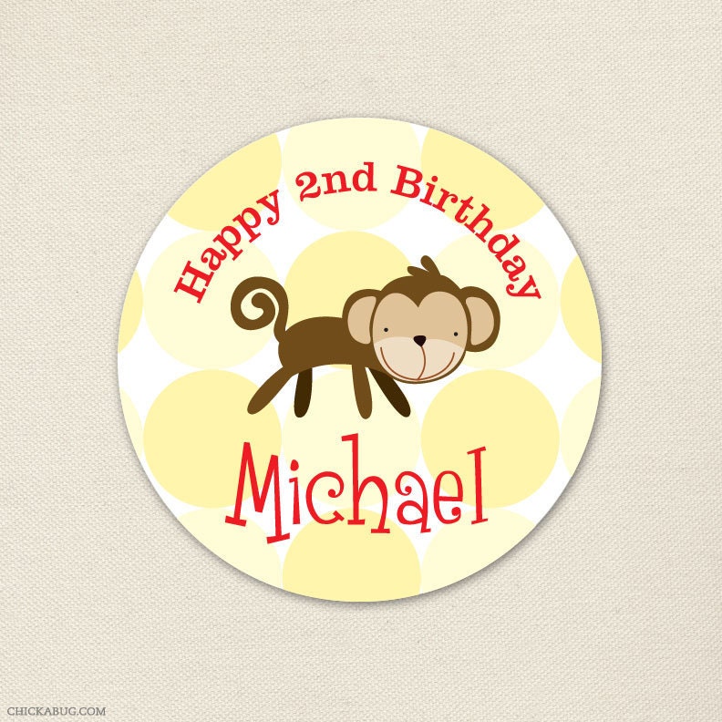Monkey party - Custom stickers - Sheet of 12 or 24 Il_570xn