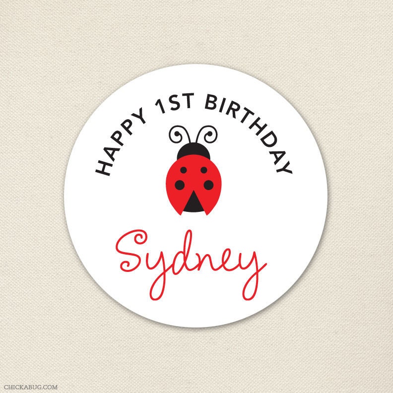 Ladybug - Custom stickers - Sheet of 12 or 24 Il_570xn