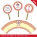 Sock Monkey party - Personalized DIY printable cupcake wrapper and topper set