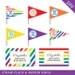 Rainbow party - Personalized DIY printable straw flags and napkin rings