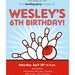 Bowling party - Set of 15 custom invitations - Printable file also available