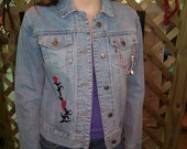 Up-Cycled Jean Jacket-Tattoo and Charm Accents-Women's Medium