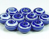 Spacer Beads Lampwork Glass sra Cobalt Blue Swirls SPACER QUEEN