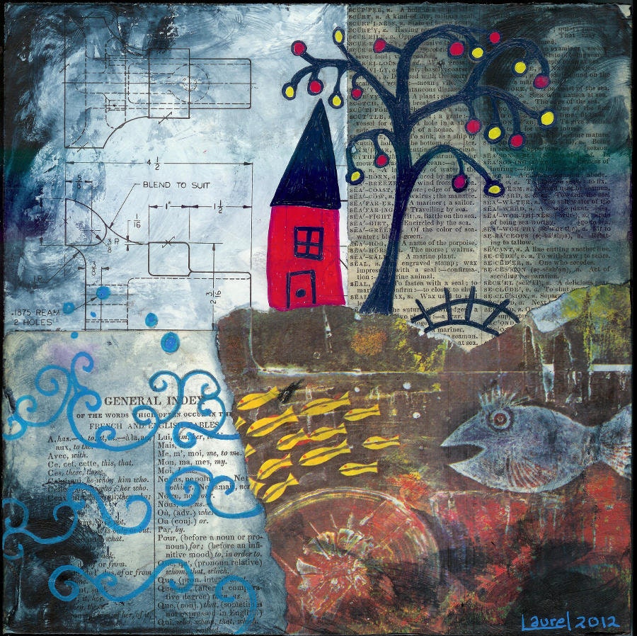 Mixed Media Original - The Red House