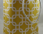 Reversible Fabric  Tote All Yellow Gotcha with Rope Handles