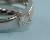 White gold plated ring