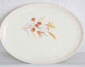 Vintage Taylor Smith and Taylor Platter: TST Autumn Harvest 13.5 inch Oval Chop Plate, Serving Tray