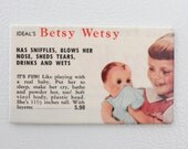 Vintage Magazine Ad Magnet: Betsy Wetsy Baby Doll Refrigerator Magnet, Handmade from Vintage Magazine Advertisement, Paper Ephemera