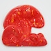 Vintage Mushroom Wall Hanging: Retro 1970s Mushrooms Wall Plaque, Orange Ceramic Mod Wall Decor