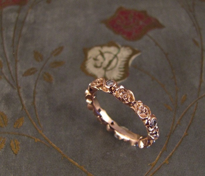 Rosy Diamond Eternity Ring (14K gold) - Made to Order