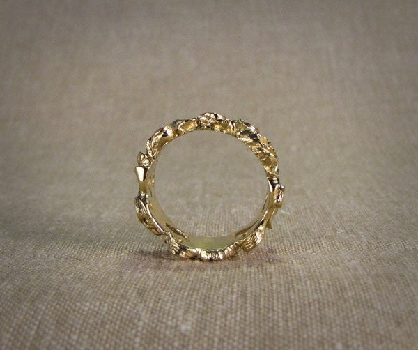Poppy & Diamond Eternity Wedding Ring (14K) Made to Order