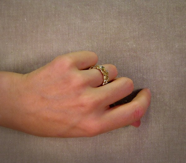 Poppy & Diamond Eternity Wedding Ring (14K) Made to Order