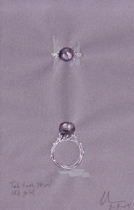Sea Tendril Tahitian Pearl Ring Mounting (14K) - Made to Order