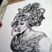 Illustration- Fox mask- Black and white- 8 X10 signed print- woman portrait- power animal