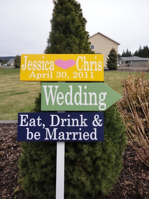 Wood Wedding Signs, Custom Directional Sign with Arrows. Eat, Drink & Be Married. Bridal Wedding Sign, I Love You Sign, Marriage Sign.