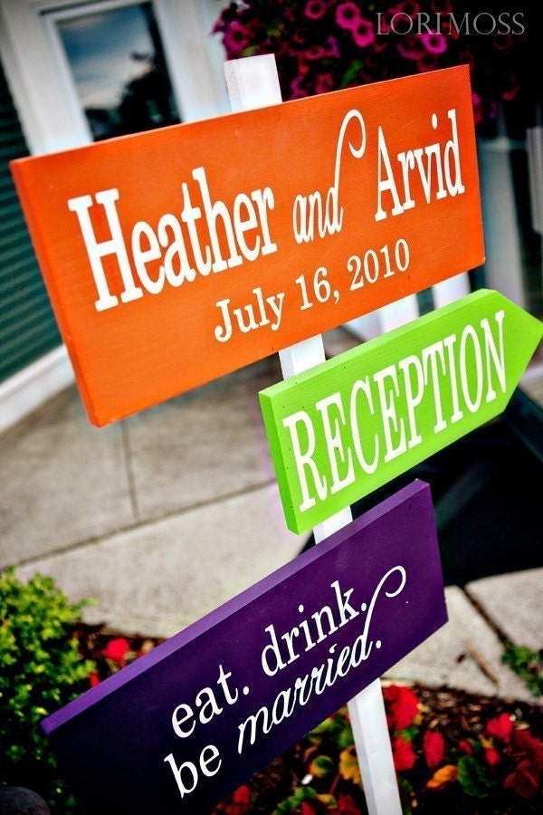 Directional Signs with Arrows.  Wedding Welcome Sign.  Custom sign for your Wedding, Reception or Special Event.