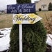 Wood Wedding Signs. Wedding Directional Sign with Arrows and Damask. For your Wedding, Ceremony, Reception, Fiesta or Event.