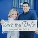 Save the Date, Engagement Sign, Save the Date Wedding Sign, Thank You Sign, Photo Props. Crisp Paint, 8 X 24 inches, 1 sign, 2-sided.