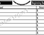 Cash Expenses List with 10 Categories - Fits nice in your Cash Envelope - Printable PDF