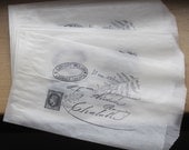 french postcard shabby chic glassine bags set of 10