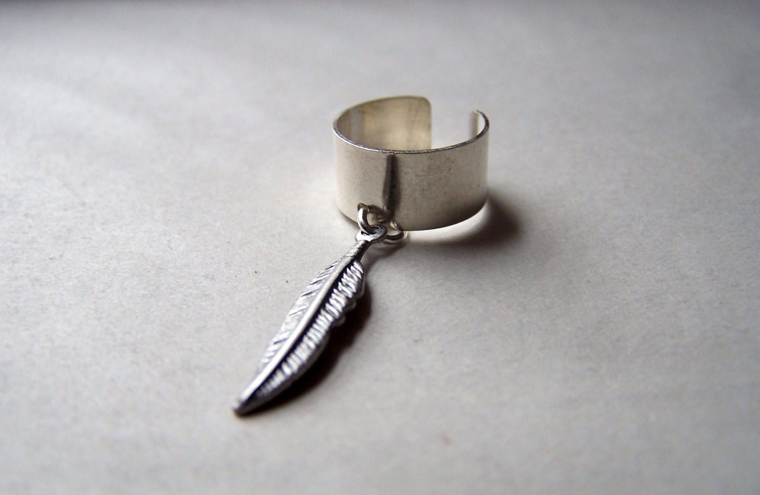 Sterling Silver Ear Cuff -Feather Ear Cuff