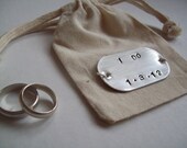 I DO... Cotton and Metal  Wedding ring bag